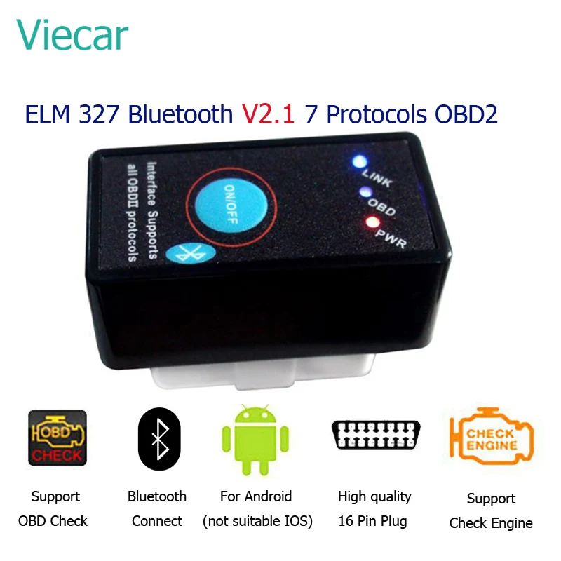 With Button V2 1 ELM327 Code Reader Car Diagnostic Scan Tool OBD 2 Bluetooth ELM 327