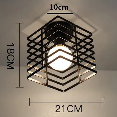 Винтажный потолочный светильник E27 s, железный черный потолочный светильник, ретро светильник в клетку, Кухонные светильники, светильник для дома, светильник ing - Цвет корпуса: G-style