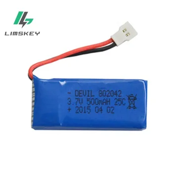 

20pcs/lot 3.7V 500mah 802042 battery U818A axis aircraft battery 3.7V 500mah 20C 25C
