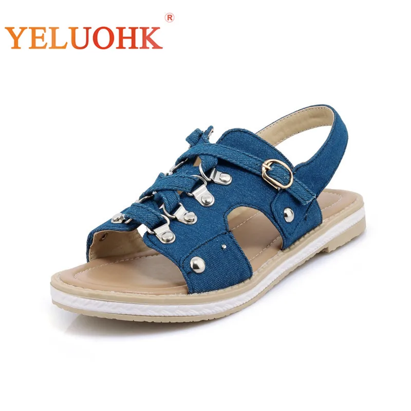 33 43 Canvas Sandals Women Big Size 2018 Women Summer Shoes Comfortable ...