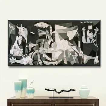 

Spain France Picasso Classic Guernica 1937 Germany Figure Canvas Art Print Painting Poster, Wall Picturer