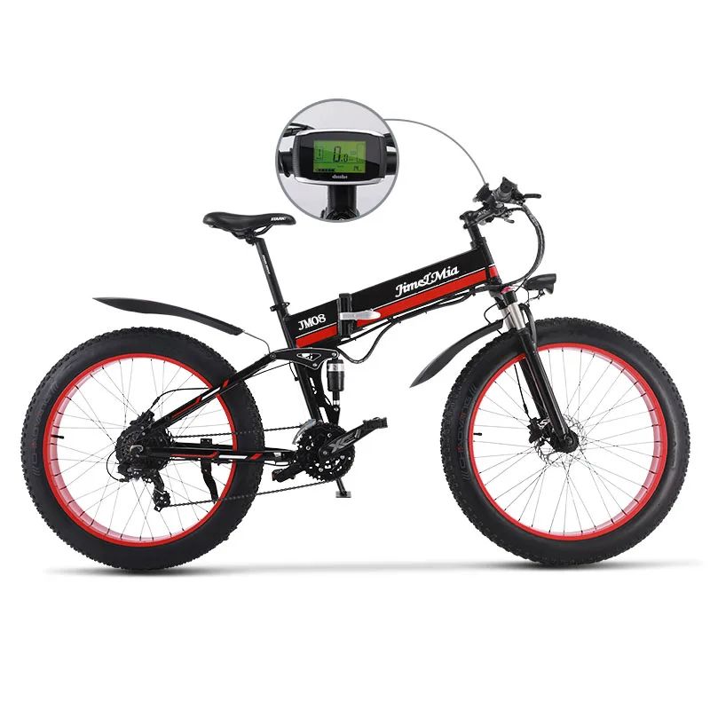 Sale 48V500W snow and mountain bike26 "folding bike 4.0 fat tire electric  Lithium battery moped Aluminium alloy frame 2