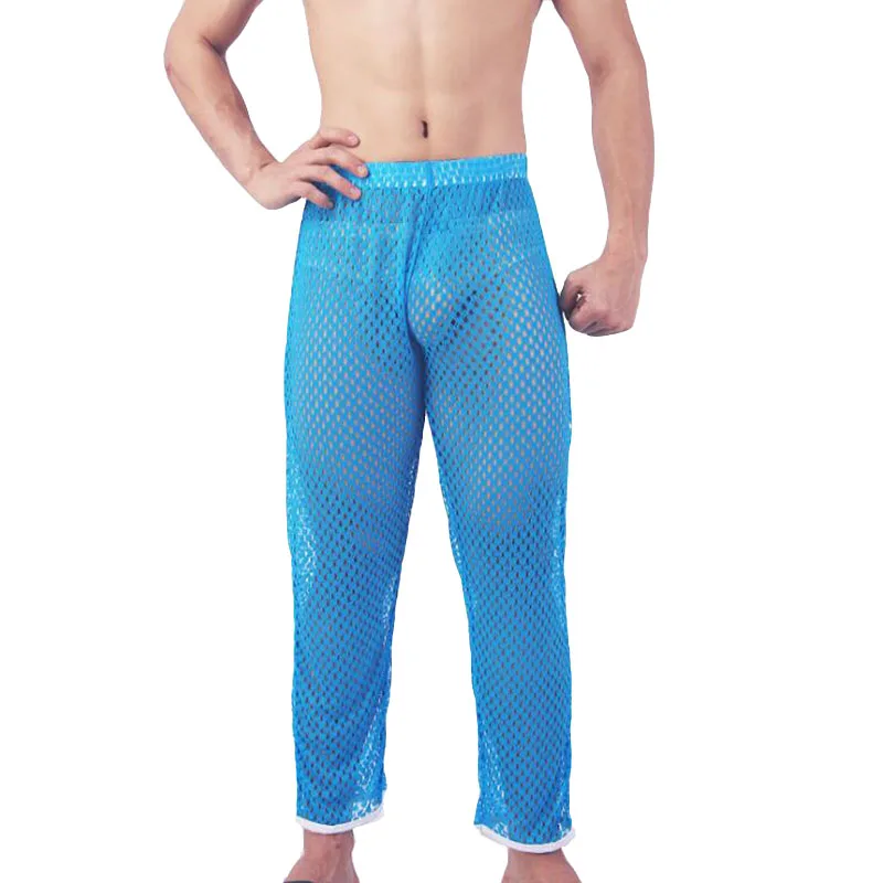 Мужская пижама hombre ropa interior прозрачные домашние штаны сексуальное Сетчатое
