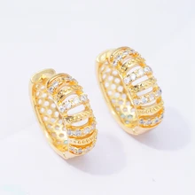 Hollow Fashion Round Circle Hoop Earrings for Women Gold Filled Rhinestone Zircon Jewelry brincos pendientes Dropshipping vivilady fashion 5pairs circle round hoop earrings women gold color heart queen rose crystal hiphop brincos boho jewelry gifts