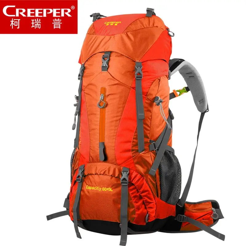 Профессиональный водонепроницаемый рюкзак с внутренней рамой для альпинизма, кемпинга, пешего туризма, сумка для альпинизма 60+ 5л - Цвет: Orange