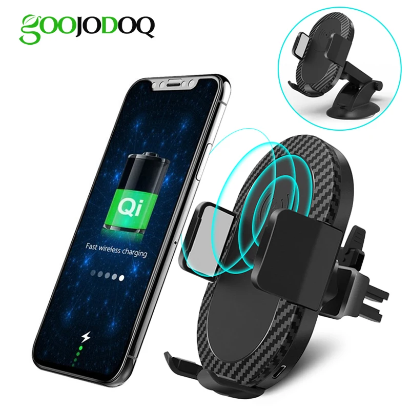 GOOJODOQ Qi Беспроводное зарядное устройство автомобильное держатель подставка для