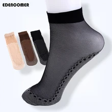 Женские носки осенние и летние прозрачные Шелковый носок новые ноги плюс хлопок Короткие Дышащие Высокие эластичные носки