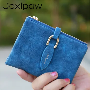 

new Lady Snap Fastener Short Clutch Wallet Vintage Matte Women Wallet Fashion Small Female Purse short Coin Card Holder Joxipaw