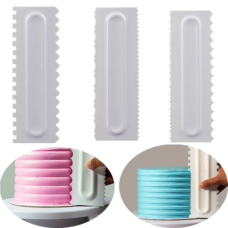  3Pcs DIY Pastry Dough Cutter Cake Bread Slicer Baking Pasty Tools Cream Scraper Cake Blade Plastic 