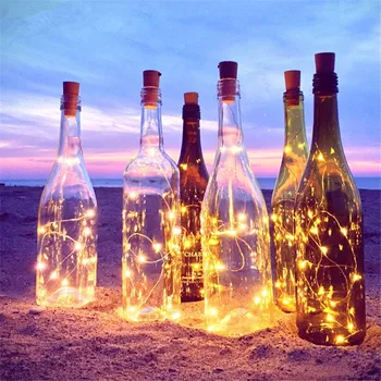 SUPER OFERTA ❤️ Guirnalda de hadas de alambre de cobre, 1M, 2M, tapón de botella para artesanía de cristal, tira de luces LED, decoración de Navidad, Año Nuevo - discount item 50% OFF Luces e iluminación