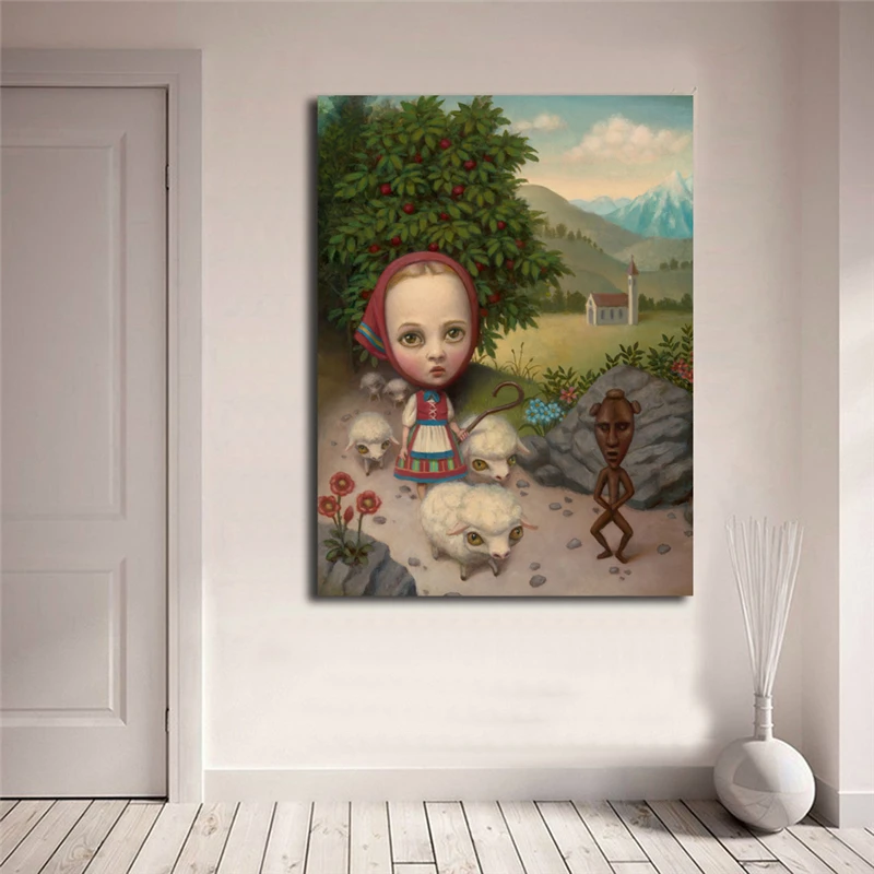 Настенные плакаты Marion Peck Little Shepardess Mark Ryden художественные рисунки на холсте