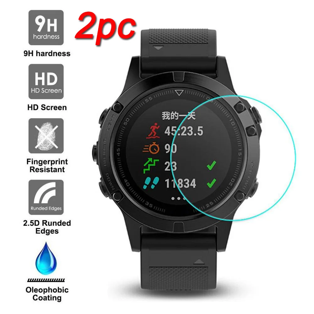 2 шт. 9H Закаленное стекло Защитная пленка для экрана Garmin Fenix 5 5X 5S Смарт часы