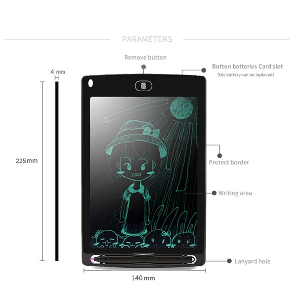 8," lcd цифровая электронная доска Электронный графический планшет рукописный рисунок коврик для рисования электронная бумага сообщение Блокнот с магнитом