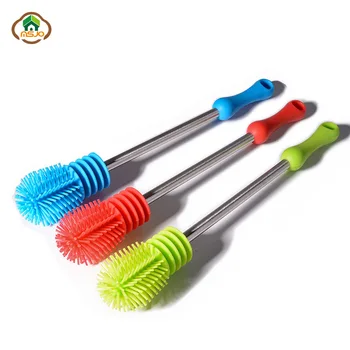 

MSJO Cleaning Brush Baby Bottle Household Silicone kitchen Cleaning Tool Long Handle Pan Bowl Water Glass Cleaner Bottle Brush