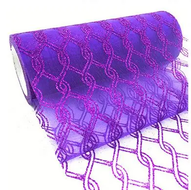 purple 10 ярдов 15 см Блестящий волнистый тюль рулон катушка пачка Свадебная отделка органзы день рождения принадлежности для дома DIY ремесла тюль ткань - Цвет: purple