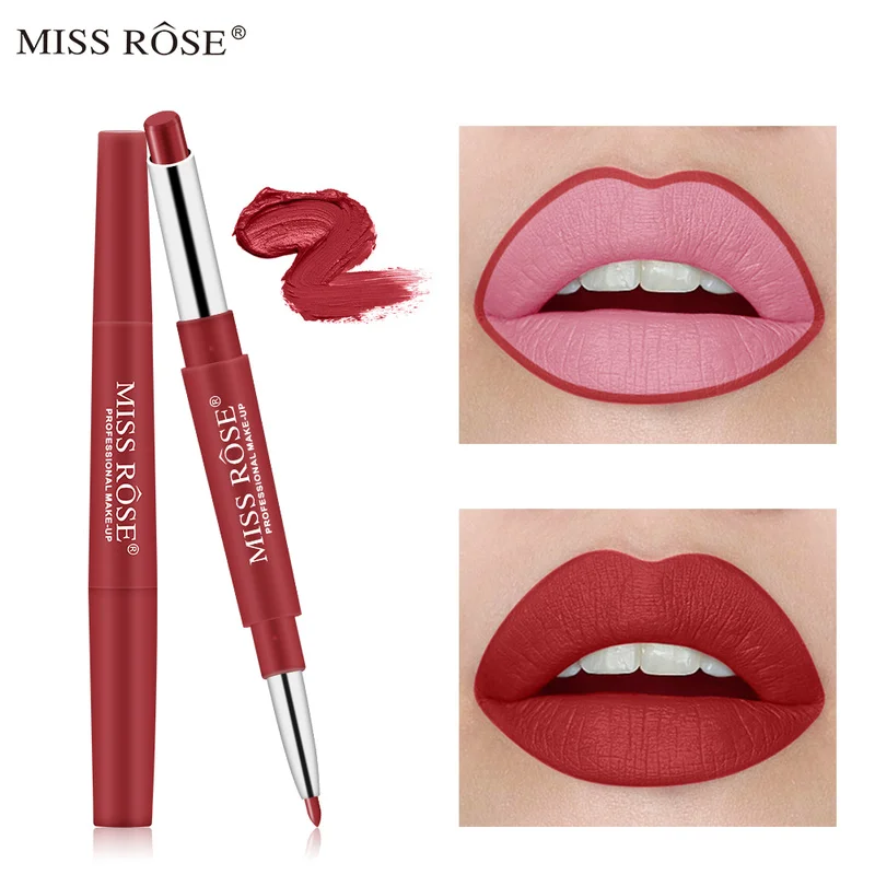 MISS ROSE, двухконцевые помады, стойкие, водостойкие, профессиональный, увлажняющий, для губ, карандаш, Batom, матовый, новинка, TSLM1