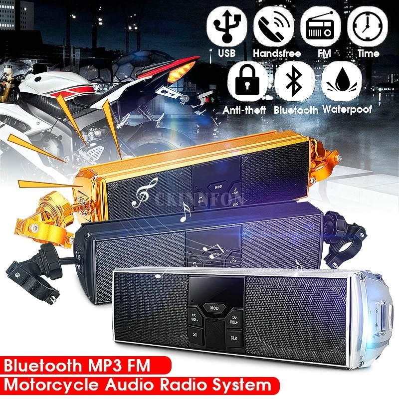 30 шт./лот Bluetooth мотоцикл MP3 музыкальный плеер светодиодный динамик s мотоцикл Bluetooth стерео динамик FM радио водонепроницаемый аудио плеер