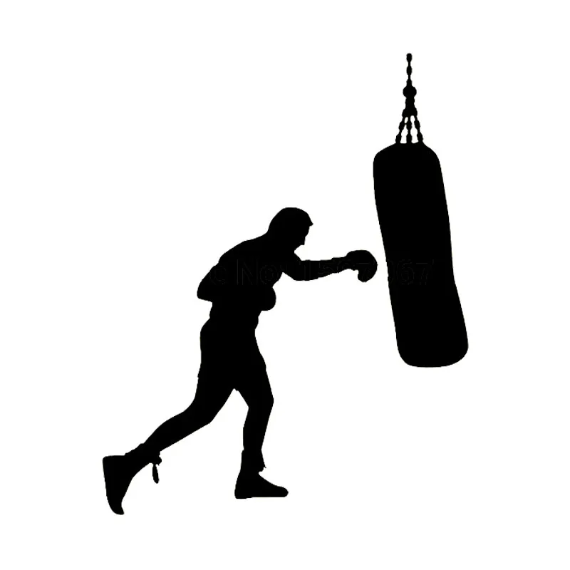 BOXER Fight Sticker Vinyl Decal Adhesive Wall Window Bumper Tailgate Laptop BLAC