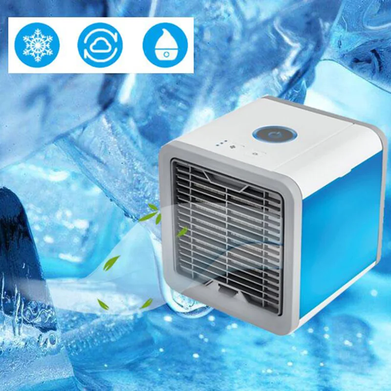 

USB Mini Portable Air Conditioner Humidifier Purifier 7 Colors Light Desktop Air Cooling Fan Air Cooler Fan for Office Home Usb