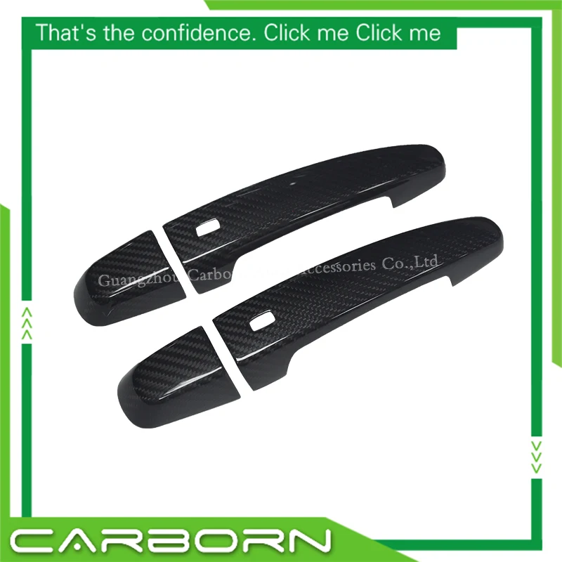 

For Chevrolet Camaro 2016-2017 Add on Style Gloss Black Carbon Fiber Door Handle Cover 4pcs with Smart Keyhole