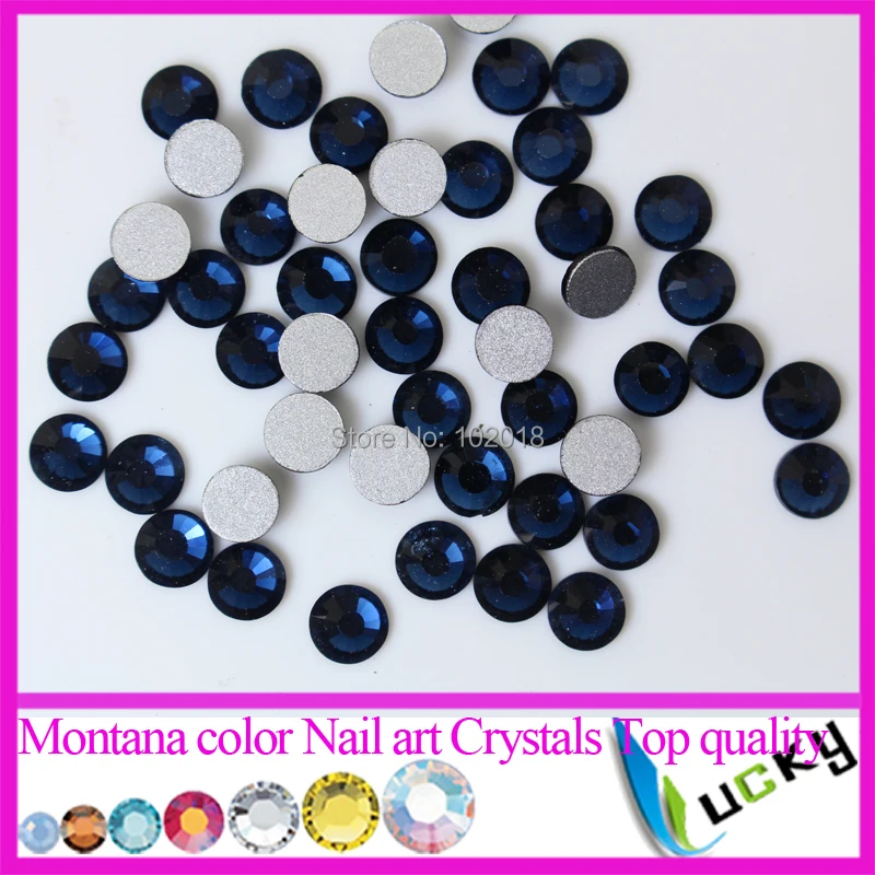 

Freeshipping Montana color Flat back non hotfix rhinestones All sizes available Super shiny crystal Machine cut nail strass