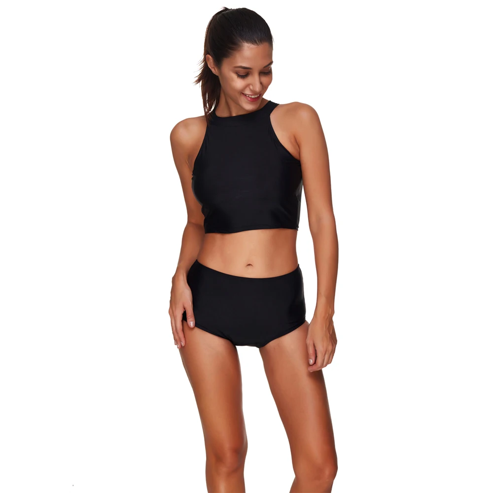 

2019 Black Sexy Bikini bikini set two pieces swimsuit female swimwear women bathing suit swim wear biquini Tankini