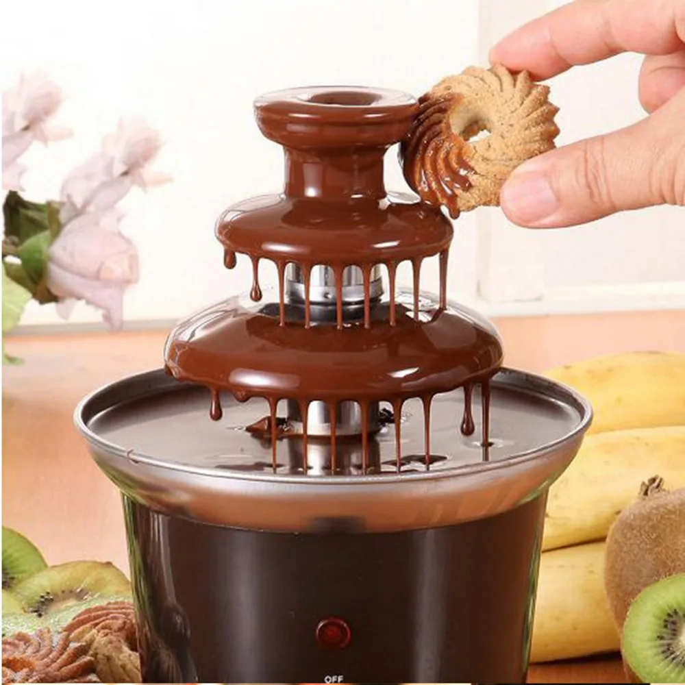 

Mini Stainless Steel Chocolate Fondue Fountain 3 Tier For Dipping Retro Series