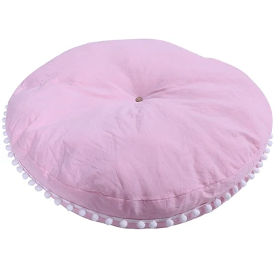 Baby seat lounger soft toddler floor pillow/cushion infant newborn seating cushion& play mat round crawling mat for kids - Цвет: Pink