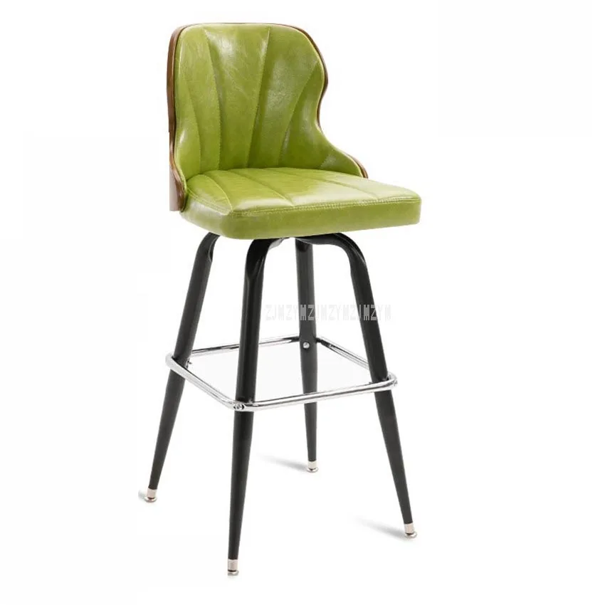 European Modern Solid Wood Backrest Antique Bar Chair Metal Iron Art Rotatable Leisure Coffee Bar Counter Chair High Footstool European Modern Solid Wood Backrest Antique Bar Chair Metal Iron Art Rotatable Leisure Coffee Bar Counter Chair High Footstool