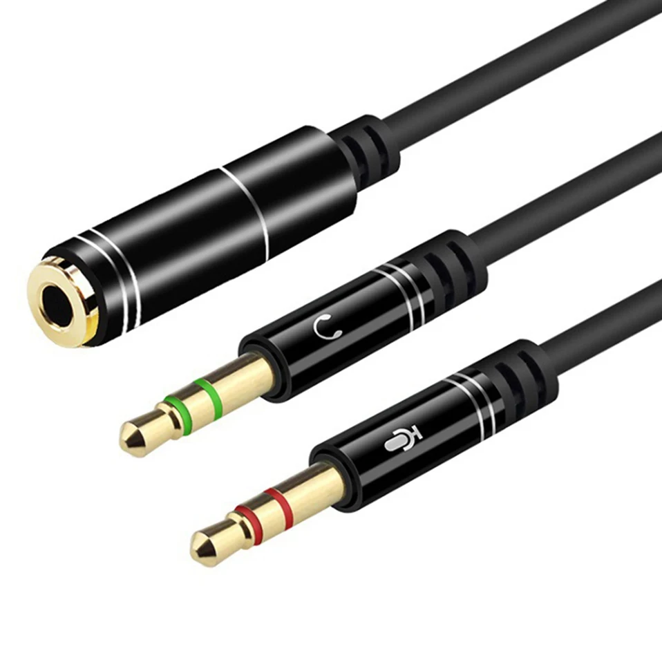 Phone Earphone Audio Extension Cable 30cm 3.5mm Jack 2 in 1 Male to Female AUX Cord Extender for Computer Laptop Headphones &nbsp; &nbsp;&nbsp; (2)