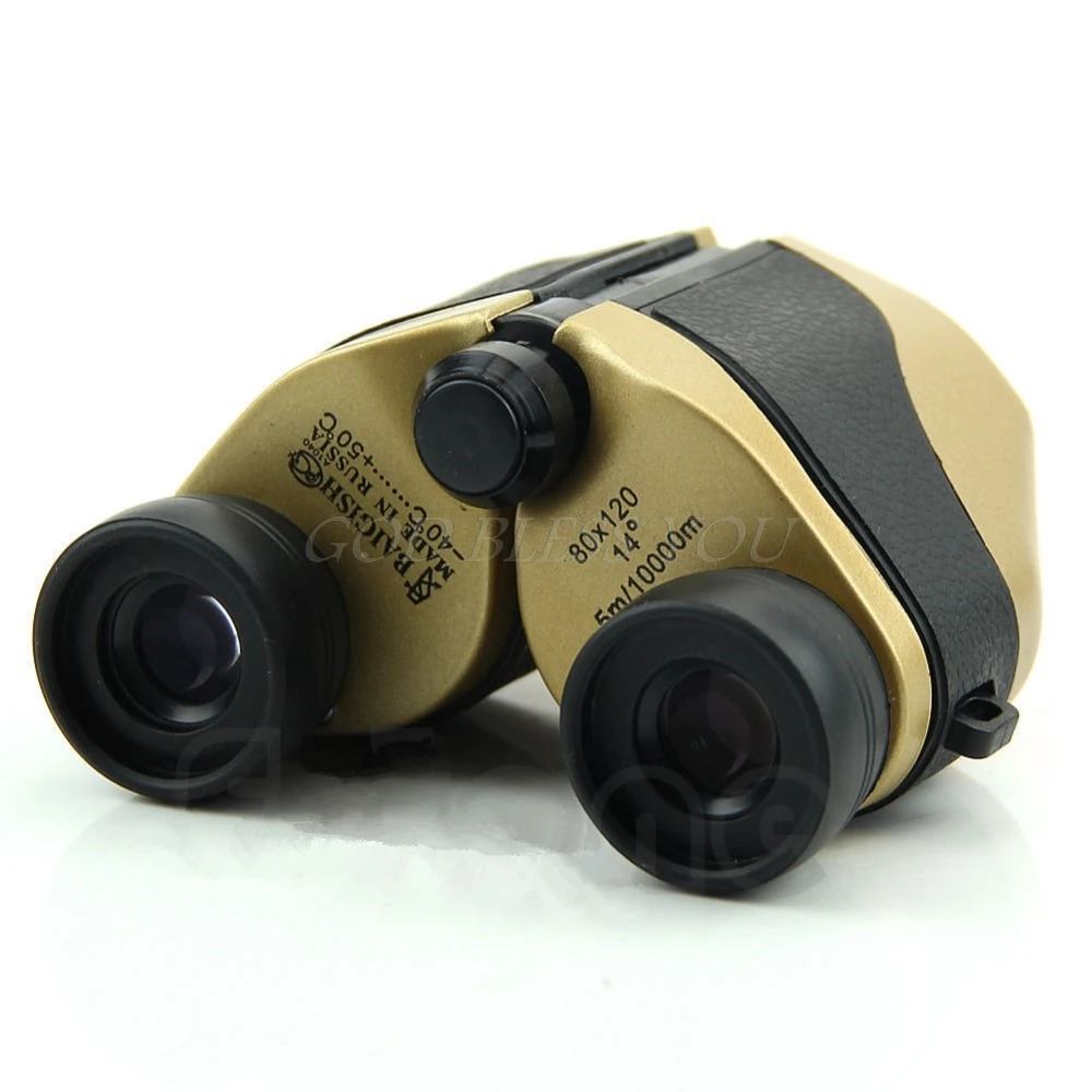 Outdoor Accessories 80x120 LED Gold Spotting Scope Binoculars Telescope Optical Zoom 5m-10000M