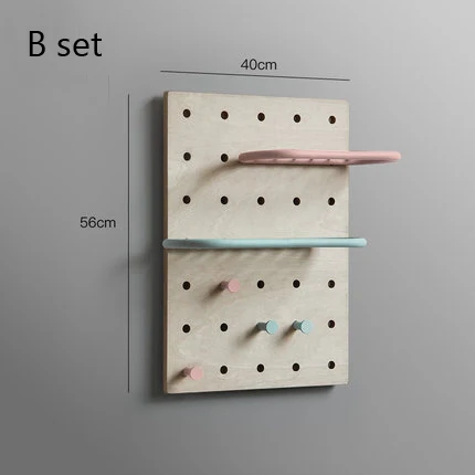 Скандинавские настенные украшения Журнал хранения доска кухонные Держатели Стойки деревянная Современная дизайнерская вешалка металлические рельсы bookrack книжная полка - Цвет: B set