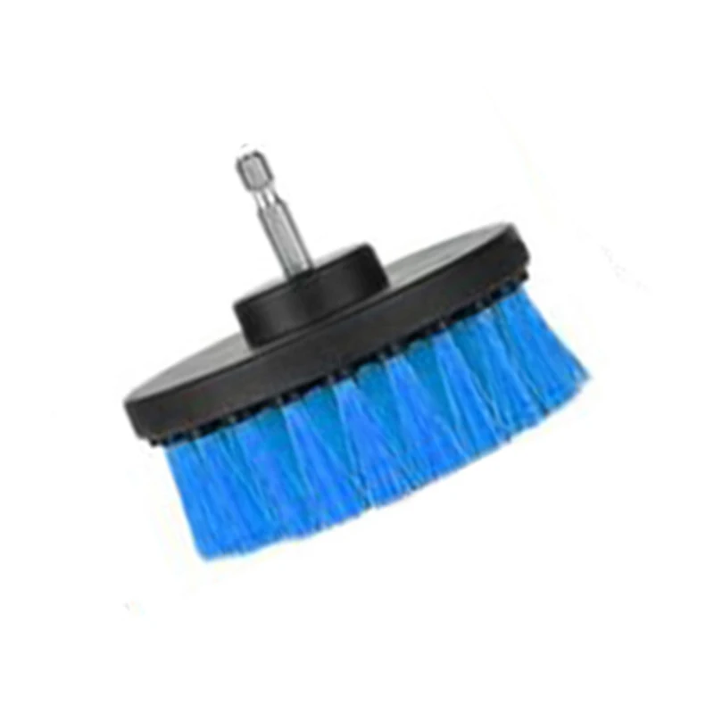 4inch Drill Cleaning Brush Power Scrubber Stiff Scrub Brush Bit Pad Bathroom Tile Tool, Blue