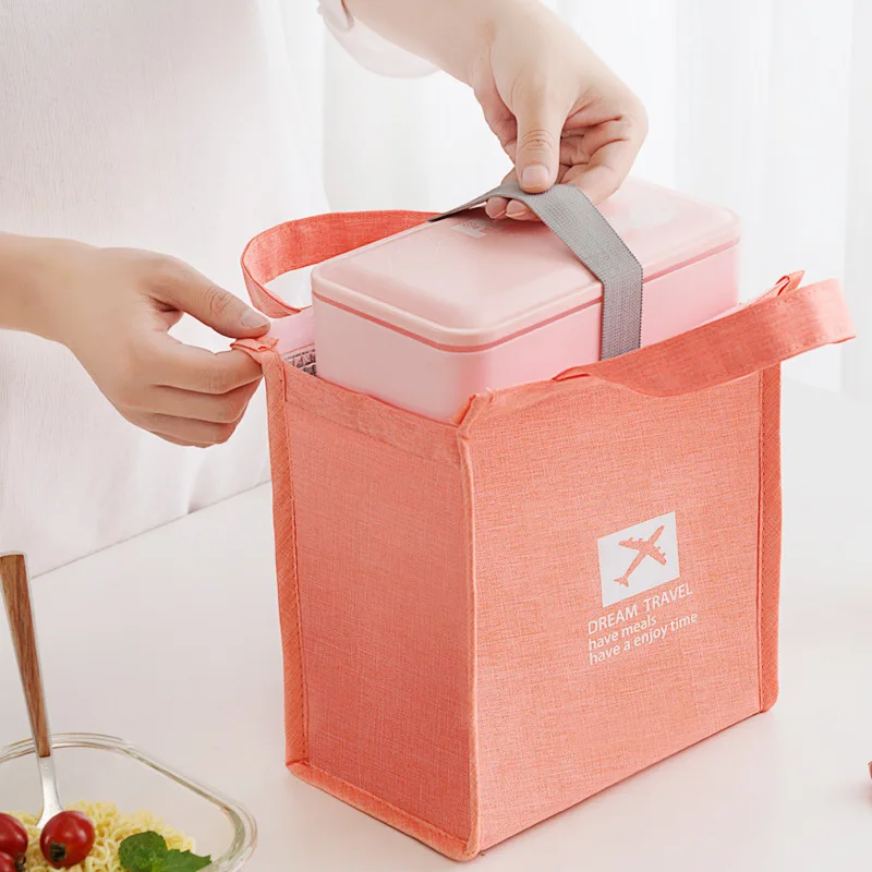 Portable Ice Pack Travel Lunch Box Meal Bag Waterproof Thermal Insulation Bags Cationic Oxford Cloth Unisex For Picnic Office