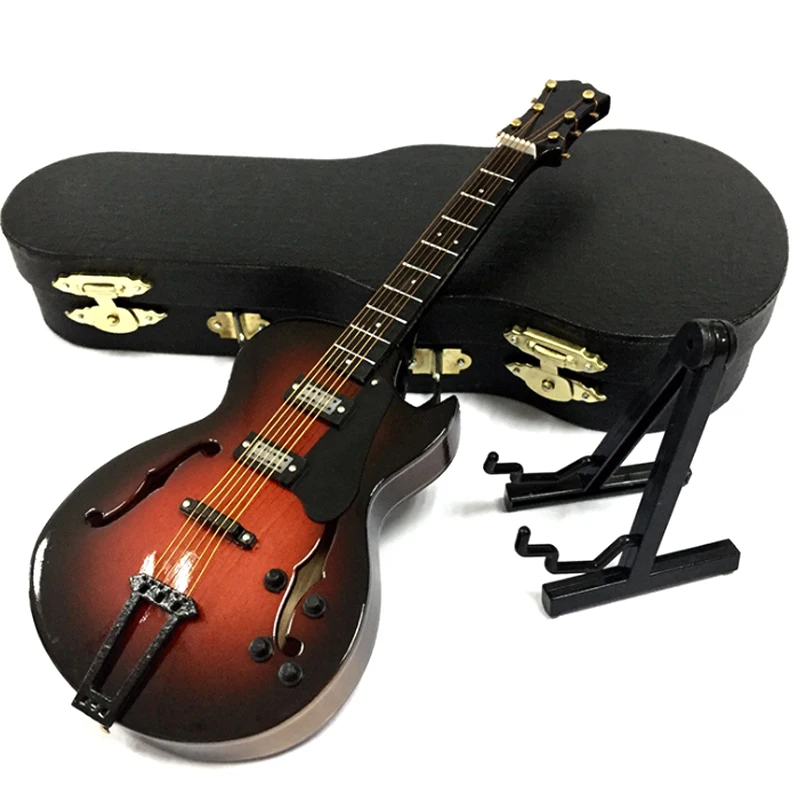 Мини электрогитара Миниатюрная модель гитары ra чехол с подставкой Popurlar струны дизайн инструмента для подарка - Цвет: 200mm