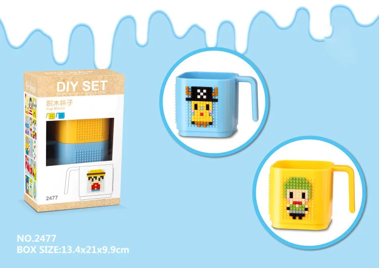 

Idea water cup micro diamond building block one piece anime figures ABC plastic nanoblock 2pcs brick toys for gifts