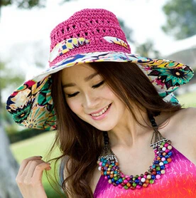 Новая модная летняя женская складывающаяся шляпа от солнца широкая с мягкими полями пляжная Соломенная шляпка для женщин