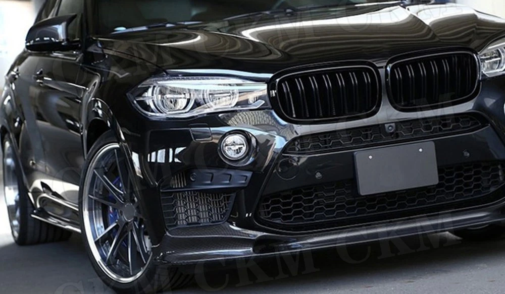 3D Стиль углеродного волокна передний спойлер сплиттер для BMW X5M X6M F85 F86 FRP автомобиль передний бампер