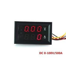 DC 0-100V/500A Dual Volt Amp Meter DC Voltmeter Ammeter DC Voltage Ampere Panel for Car or Machines