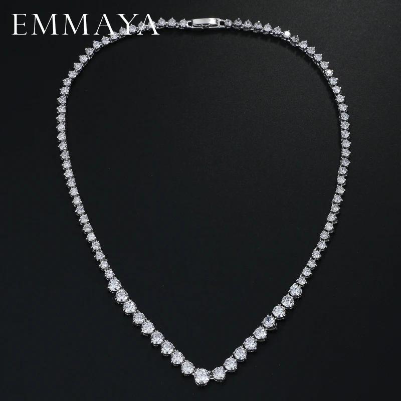 Beste EMMAYA AAA Zircons Stunning Ronde Cz Kettingen en Luxe Bridal Party Sieraden Voor Bruiloft