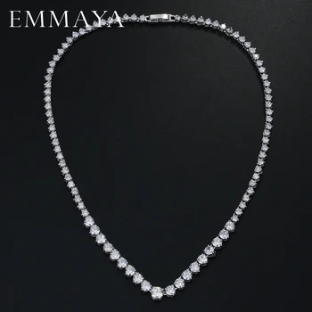 EMMAYA AAA Zircons Stunning Round CZ Crystal Necklaces and Luxury Bridal Party Jewelry For Wedding