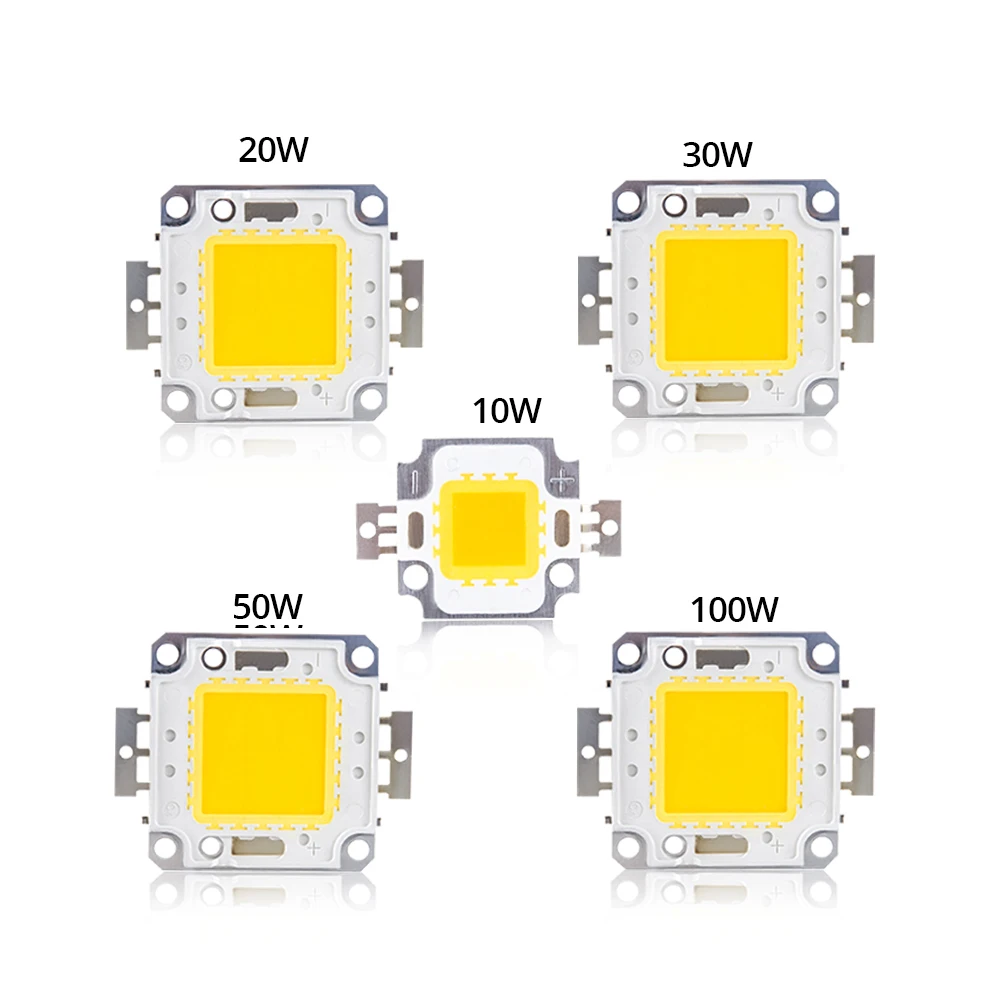 Мощный светодиодный чип-светильник 3 Вт 10 Вт 20 Вт 30 Вт 50 Вт 100 Вт COB высокомощные чипы для наружного прожектора, квадратный Интегрированный Светодиодный прожектор
