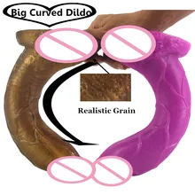 2.16″ thick Big Dildo curved animal dildo gold black purple realistic penis sex toys for women masturbation lesbian fetish doll