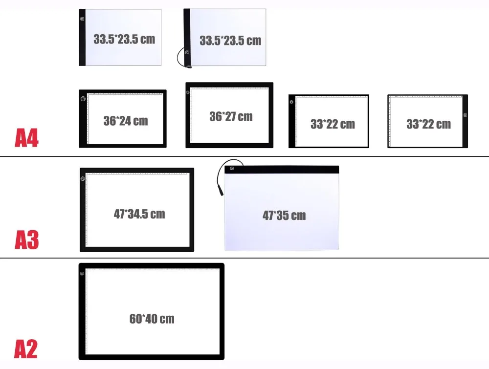 Цифровой графический планшет A2 LEDThin трафарет чертежная доска светильник для отслеживания письма портативный электронный планшет