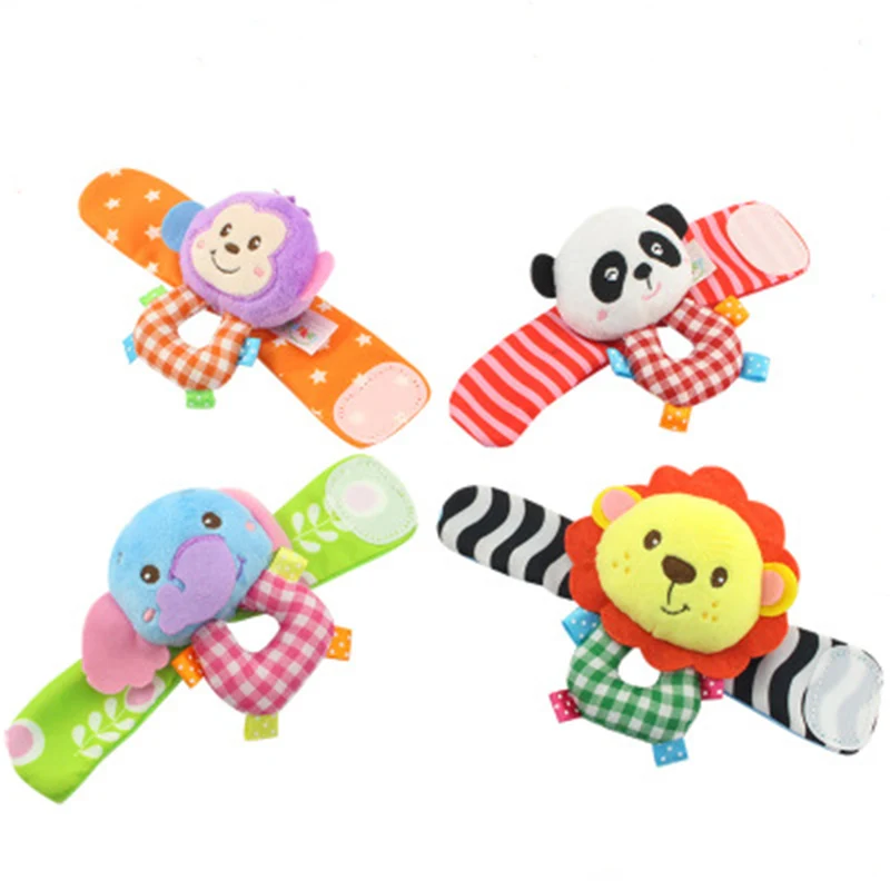 Cartoon Animal Baby Baby Toy Wrist Strap Children Infant Newborn Soft Handbells Plush Toy Cartoon Animal Baby Baby Toy Wrist Strap Children Infant Newborn Soft Handbells Plush Toy