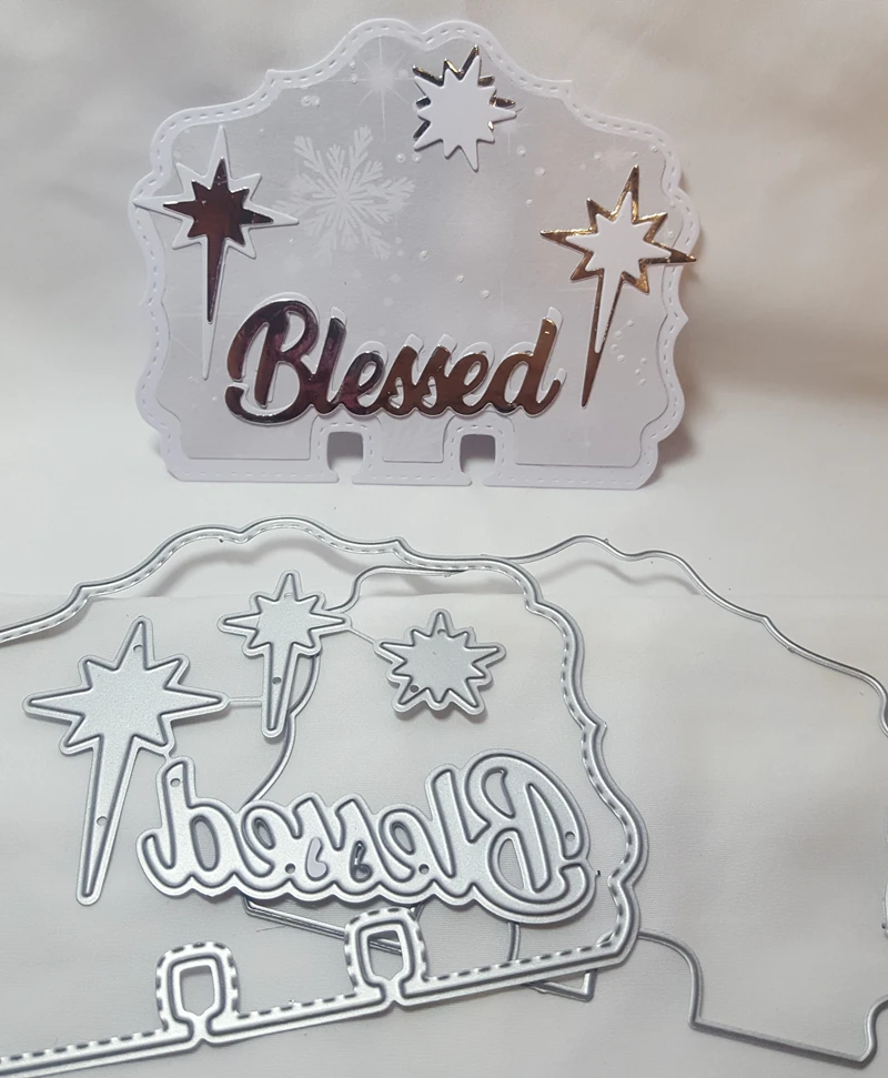 

"Blessed" Words Stars Irregular Frame Metal Cutting Dies for Scrapbooking DIY Photo Album Card Making Decorative New 2019