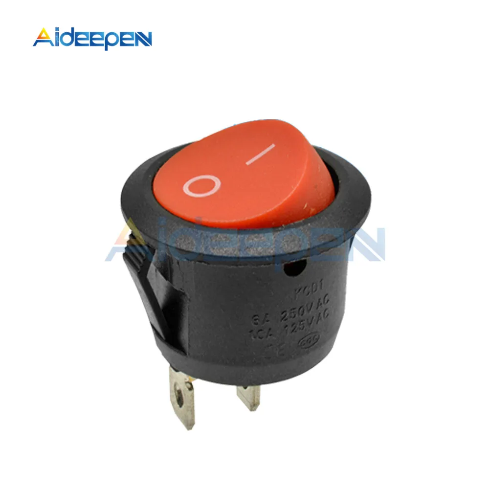 KCD1 кулисный переключатель 2 Pin 3 4 20 мм ВКЛ ВЫКЛ выкл круглый лодочный AC 6A/250 В