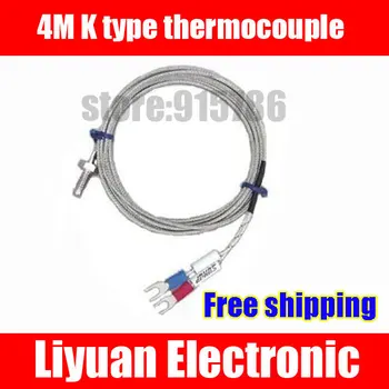 

Free shipping 4M K type thermocouple / M6 screw small thermocouple / temperature meter sensor / sensor temperature probe