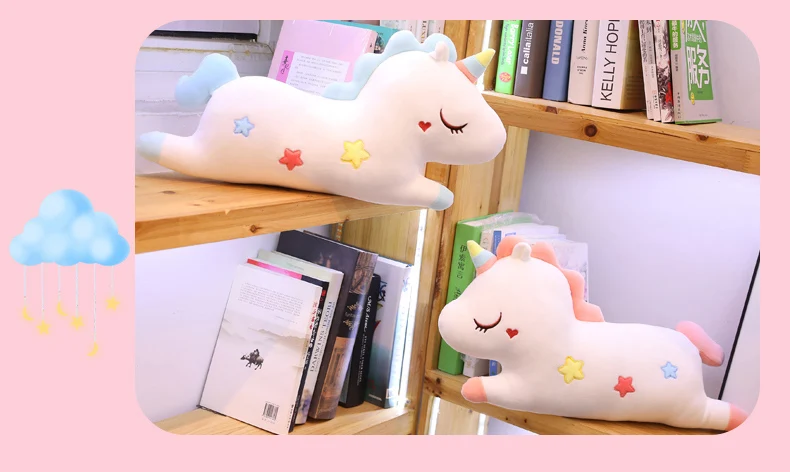 Fluffy cuddly unicorn stuffed animal