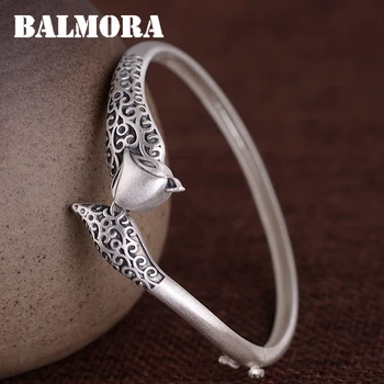 

BALMORA Solid 990 Pure Silver Fox Animal Bracelet For Women Lover Gift Thai Silver Fashion Vintage Jewelry SY50391